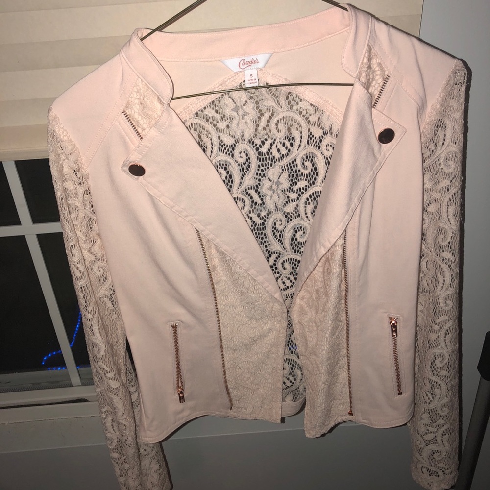 Pastel pink lace jacket